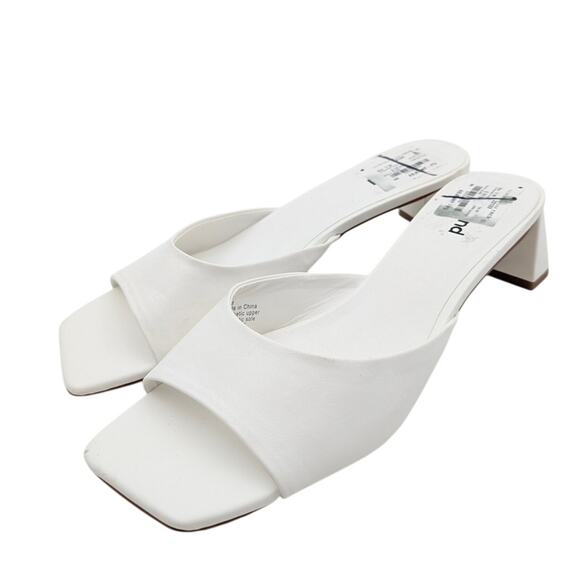 Abound Jenny Mule Sandal Open Square Toe Women's White Size US11M EU42 - Picture 1 of 10